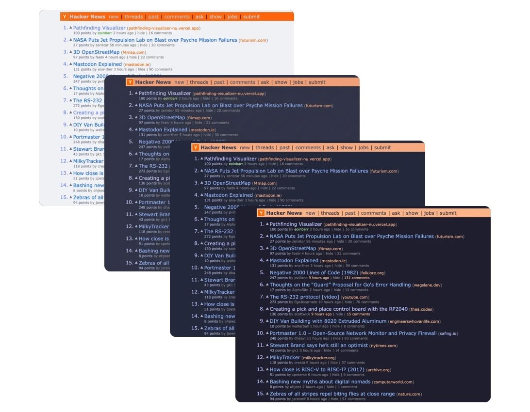 Catppuccin Theme for Hacker News