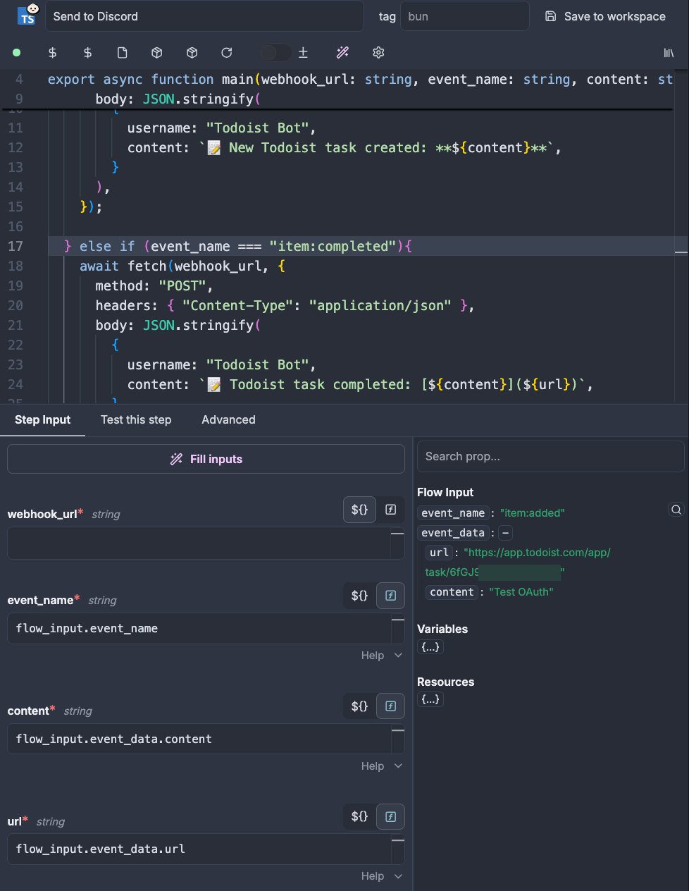 Populating flow inputs